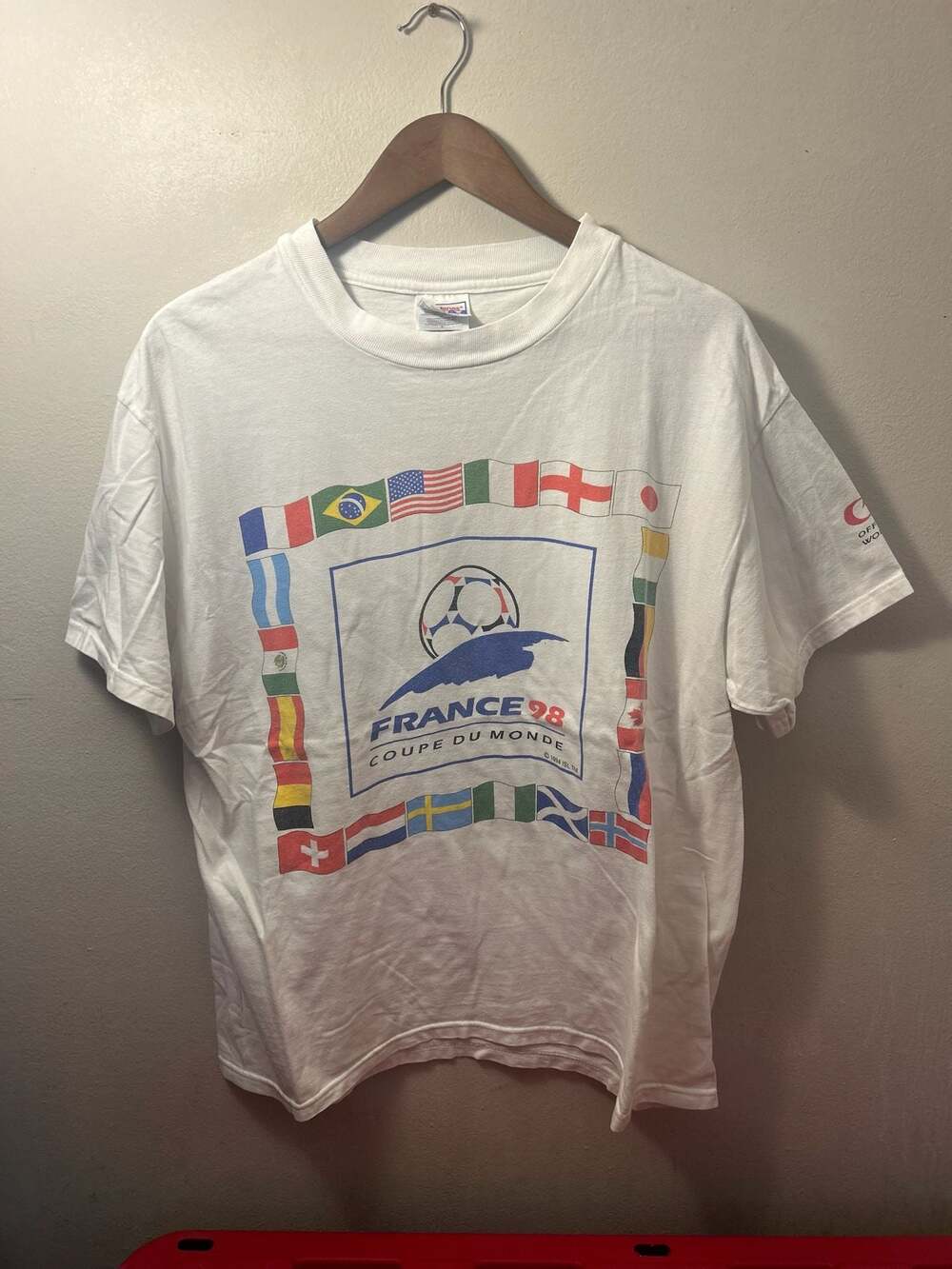 Vintage 1998 France FIFA World Cup Official Canon Sponsor T-Shirt